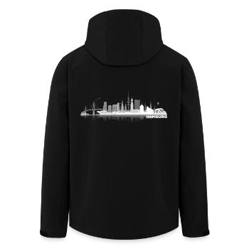 waterkant05hell - Recycelte Männer Softshell-Jacke von Stanley/Stella - Schwarz - Hinten - AI Model Male 185 light (185cm)