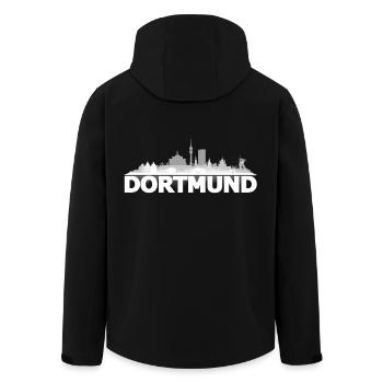 dortmund hell - Recycelte Männer Softshell-Jacke von Stanley/Stella - Schwarz - Hinten - AI Model Male 185 light (185cm)