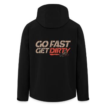 Ride Fast, Get Dirty - Motocross Saying - Men’s Recycled Softshell Jacket by Stanley/Stella - black - Back - AI Model Male 185 light (185cm)