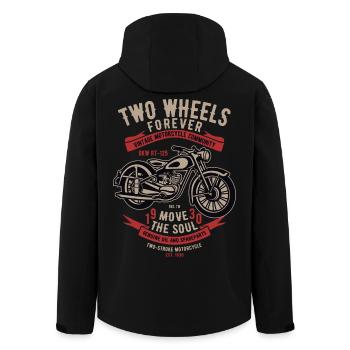 Two Wheels Forever Motorrad - Recycelte Männer Softshell-Jacke von Stanley/Stella - Schwarz - Hinten - AI Model Male 185 light (185cm)