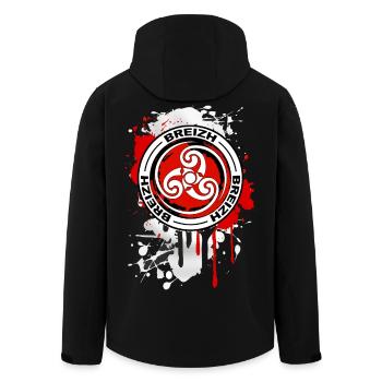 bretagne - breizh triskel 17 - Veste softshell homme en polyester recyclé Stanley/Stella - noir - Dos - AI Model Male 185 light (185cm)
