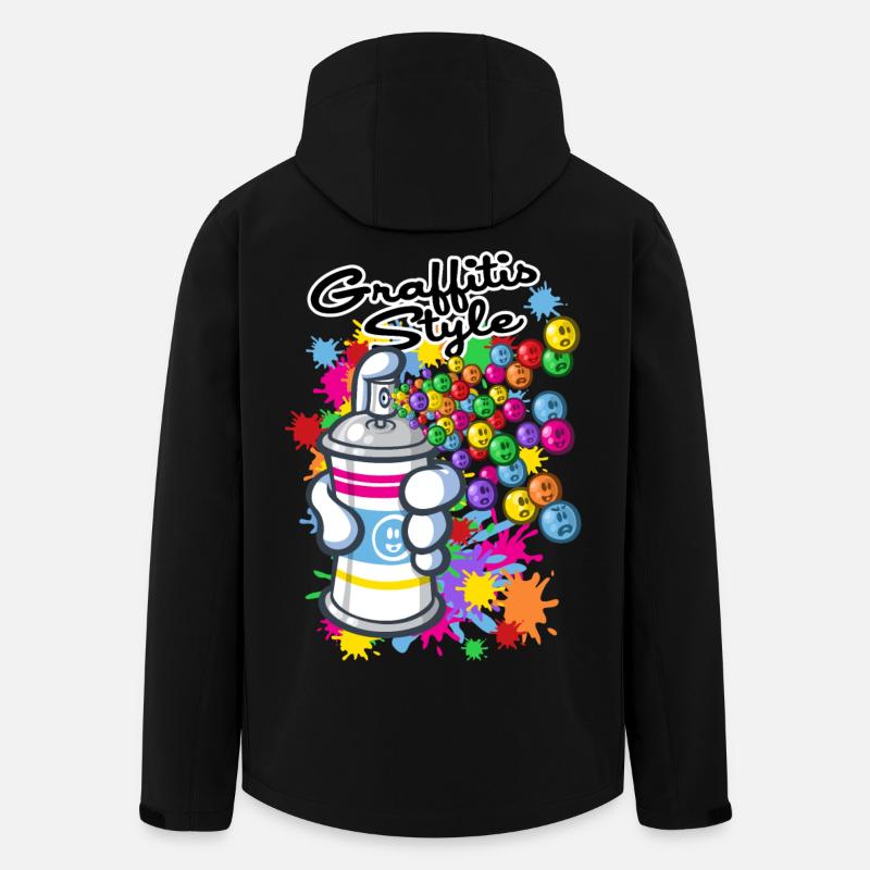 Graffiti cartoon style - Men’s Recycled Softshell Jacket by Stanley/Stella - black