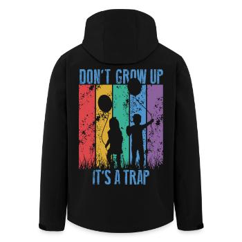grow up child kid - Men’s Recycled Softshell Jacket by Stanley/Stella - black - Back - AI Model Male 185 light (185cm)