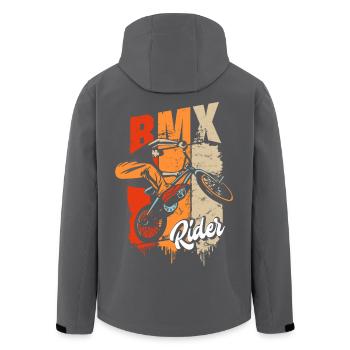 Vélo BMX | Rider BMX | BMX Old School Grunge - Veste softshell homme en polyester recyclé Stanley/Stella - noir - Dos - AI Model Male 185 light (185cm)