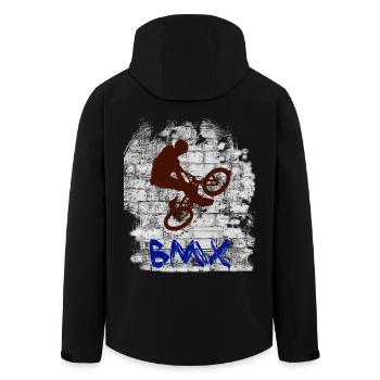BMX 2 - Men’s Recycled Softshell Jacket by Stanley/Stella - black - Back - AI Model Male 185 light (185cm)