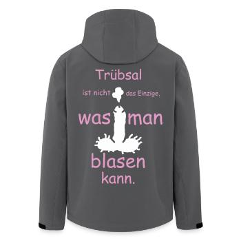 Trübsal ist nicht das einzige was man blasen kann - Recycelte Männer Softshell-Jacke von Stanley/Stella - Anthrazit - Hinten - AI Model Male 185 light (185cm)
