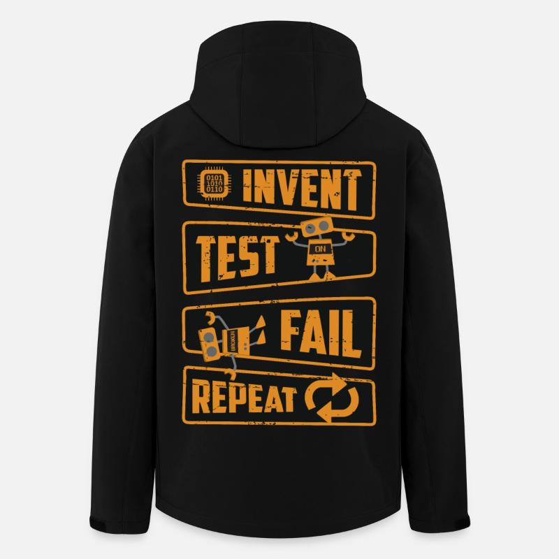 Invent Test Fail Repeat - Men’s Recycled Softshell Jacket by Stanley/Stella - black