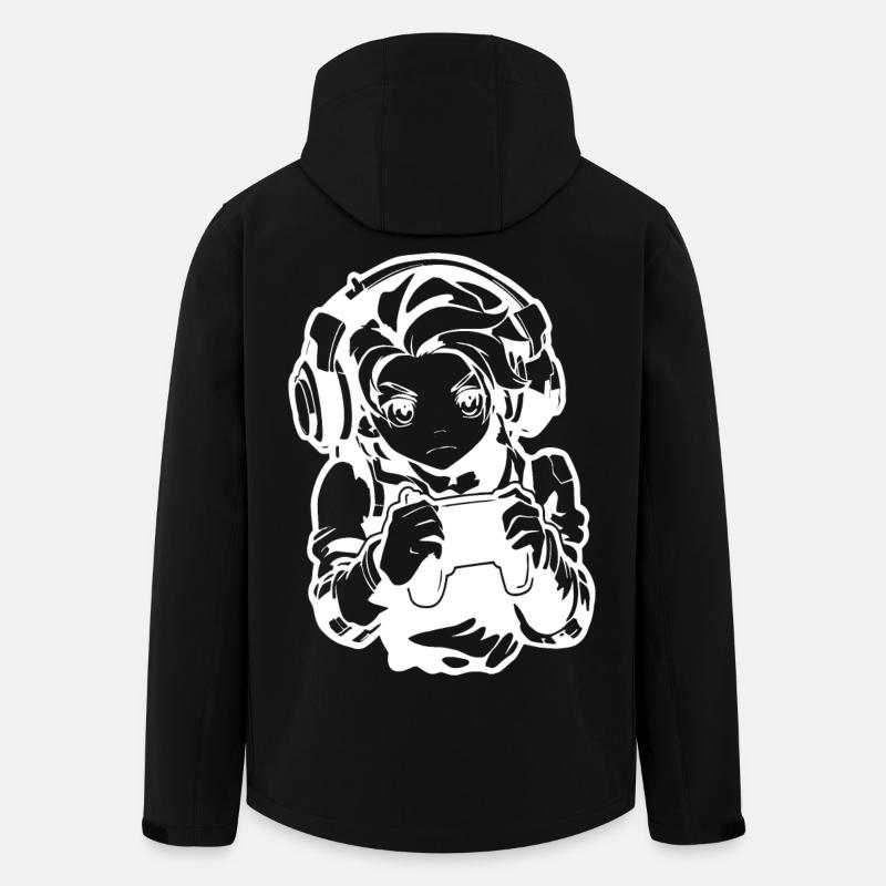 Dessin de Gamer Boy - Veste softshell homme en polyester recyclé Stanley/Stella - noir