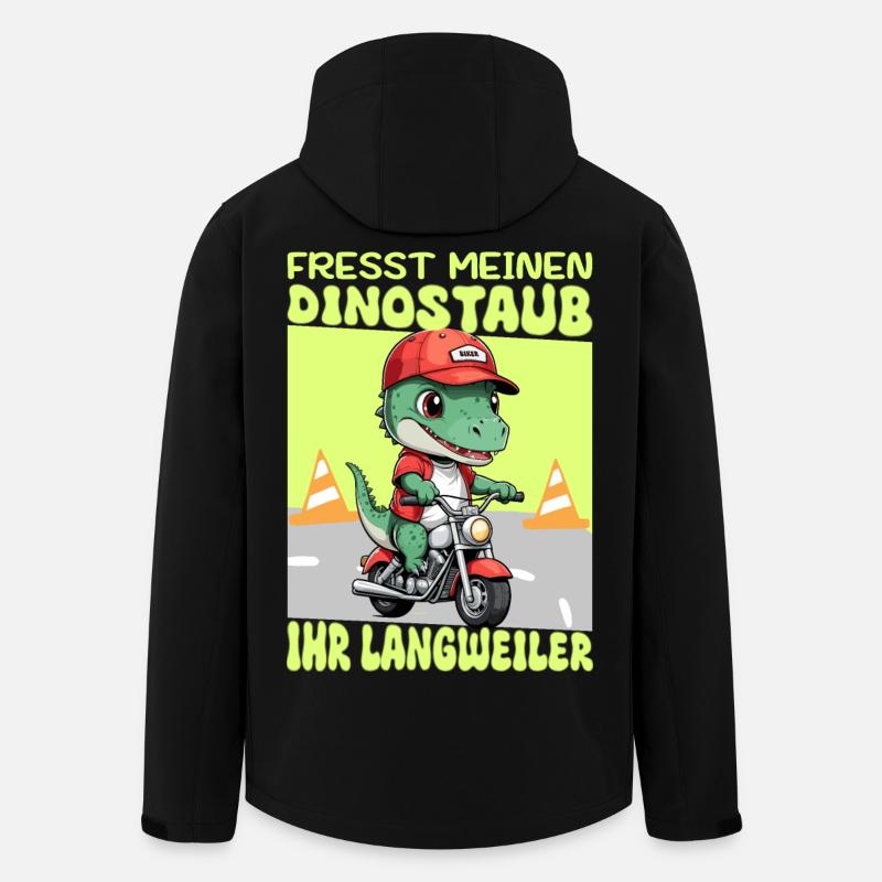 Dinosaurier auf Motorrad - Recycelte Männer Softshell-Jacke von Stanley/Stella - Schwarz