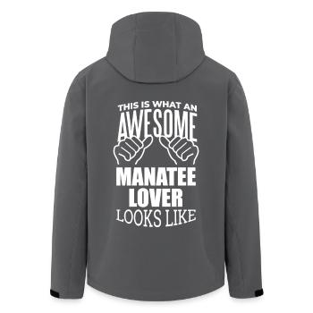 Manatee - Men’s Recycled Softshell Jacket by Stanley/Stella - anthracite - Back - AI Model Male 185 light (185cm)