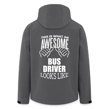 Busfahrer - Recycelte Männer Softshell-Jacke von Stanley/Stella - Anthrazit - Hinten - AI Model Male 185 light (185cm)