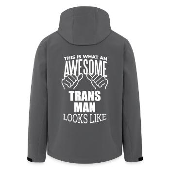 Trans Man - Veste softshell homme en polyester recyclé Stanley/Stella - charbon - Dos - AI Model Male 185 light (185cm)