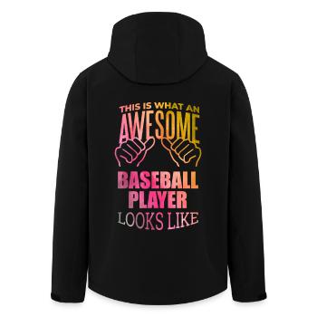 Baseball - Recycelte Männer Softshell-Jacke von Stanley/Stella - Schwarz - Hinten - AI Model Male 185 light (185cm)