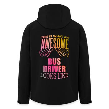 Busfahrer - Recycelte Männer Softshell-Jacke von Stanley/Stella - Schwarz - Hinten - AI Model Male 185 light (185cm)
