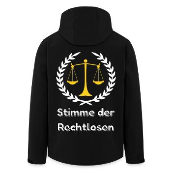 La Voix des démunis - Défenseur de la justice - Veste softshell homme en polyester recyclé Stanley/Stella - noir - Dos - AI Model Male 185 light (185cm)