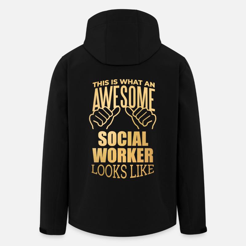 Social Worker - Men’s Recycled Softshell Jacket by Stanley/Stella - black