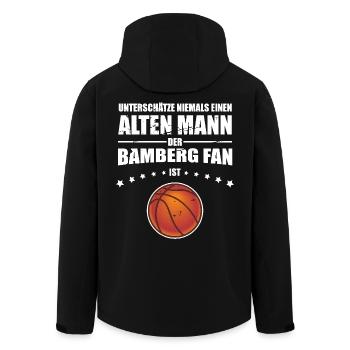 Alter Mann - Bamberg Basketball Fan - Recycelte Männer Softshell-Jacke von Stanley/Stella - Schwarz - Hinten - AI Model Male 185 light (185cm)