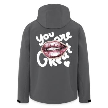 You Are Great - Recycelte Männer Softshell-Jacke von Stanley/Stella - Anthrazit - Hinten - AI Model Male 185 light (185cm)