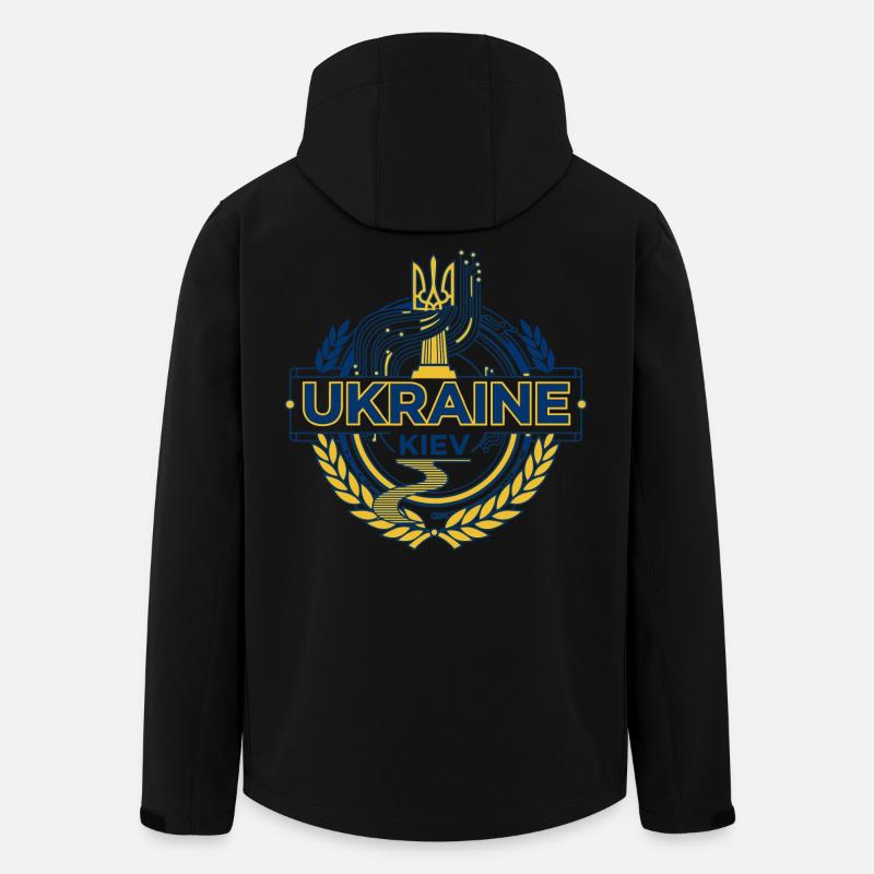 Ukrainian National Emblem Crest Design - Men’s Recycled Softshell Jacket by Stanley/Stella - black