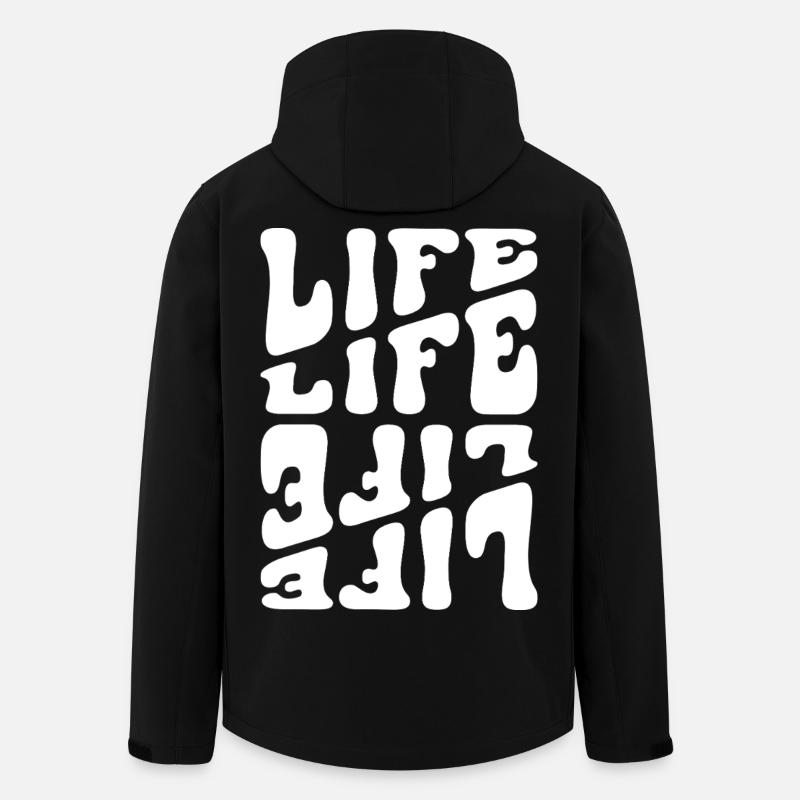 Life like Letters Psychedelic - Men’s Recycled Softshell Jacket by Stanley/Stella - black