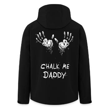 Empreinte de main craie Me Daddy - Bloc / escalade jeu de mots - Veste softshell homme en polyester recyclé Stanley/Stella - noir - Dos - AI Model Male 185 light (185cm)