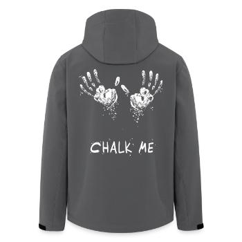 Empreinte de main craie Me Daddy - Bloc / escalade jeu de mots - Veste softshell homme en polyester recyclé Stanley/Stella - noir - Dos - AI Model Male 185 light (185cm)