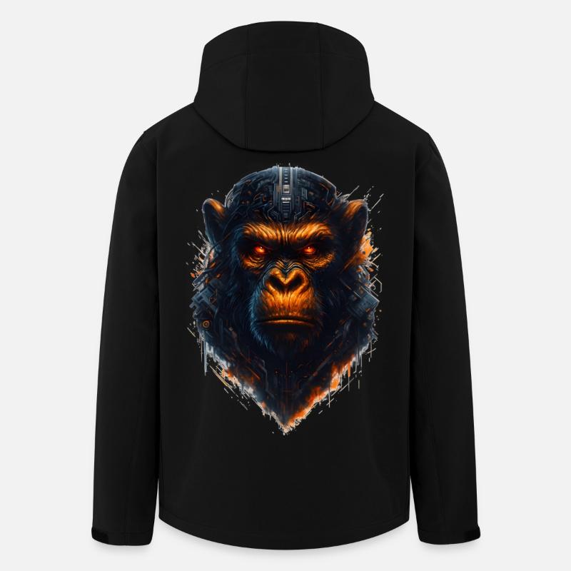 Cyberpunk Monkey - Men’s Recycled Softshell Jacket by Stanley/Stella - black