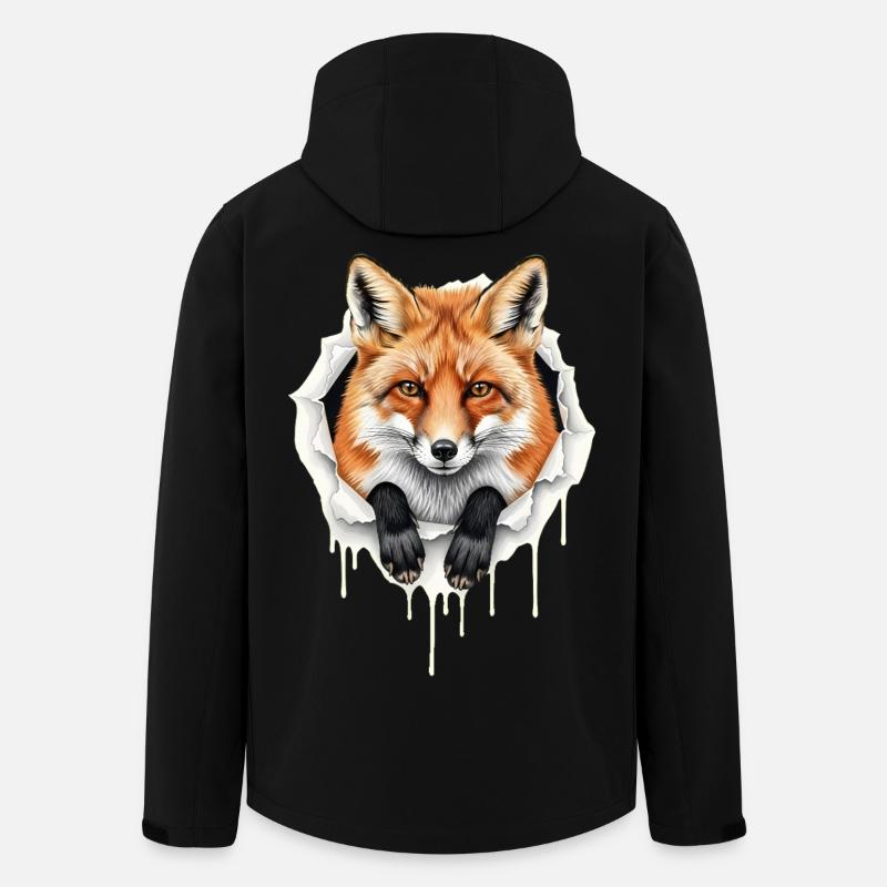 Süßer Fuchs Guckt aus Riss - Gothic Rotfuchs - Recycelte Männer Softshell-Jacke von Stanley/Stella - Schwarz