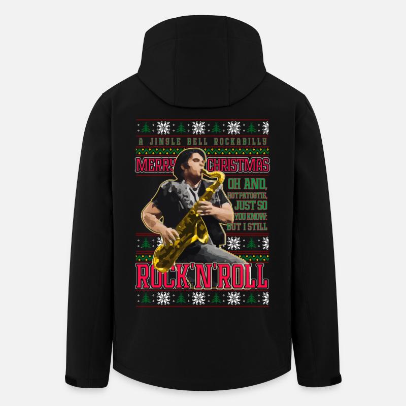 Jingle Bell Rockabilly Xmas RHPS Eddie - Men’s Recycled Softshell Jacket by Stanley/Stella - black