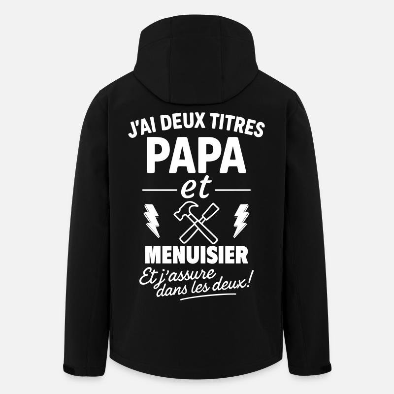 Papa Carpenter Father's Day Gift - Men’s Recycled Softshell Jacket by Stanley/Stella - black