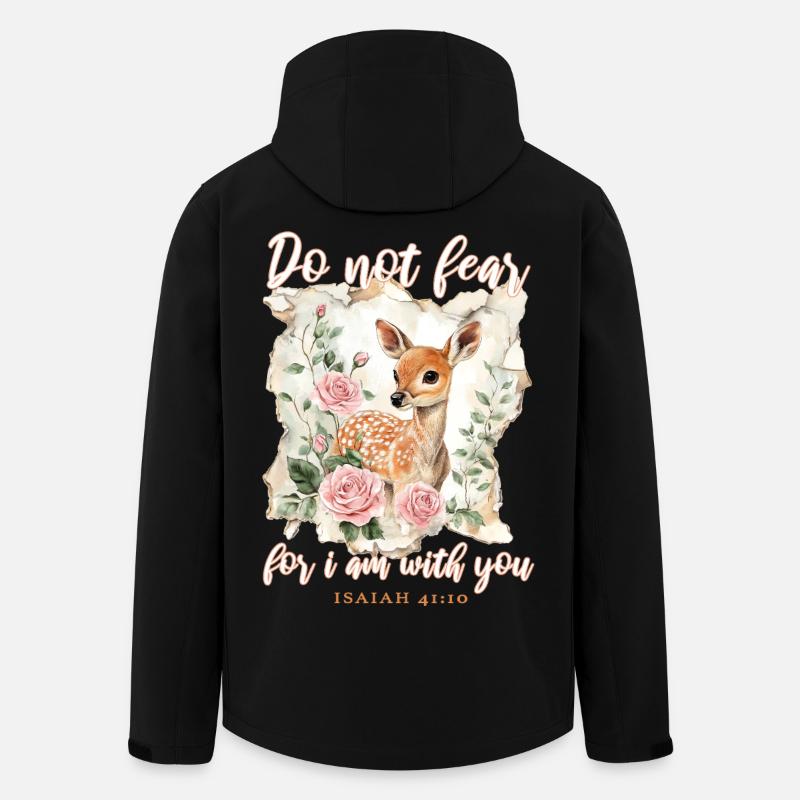 Versets bibliques de cerfs chrétiens - Veste softshell homme en polyester recyclé Stanley/Stella - noir