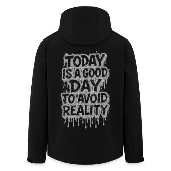 Today is a good day avoid reality - Men’s Recycled Softshell Jacket by Stanley/Stella - black - Back - AI Model Male 185 light (185cm)
