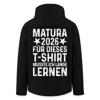 Matura 2026 T-Shirt Spruch lange lernen Abschluss - Recycelte Männer Softshell-Jacke von Stanley/Stella - Schwarz - Hinten - AI Model Male 185 light (185cm)