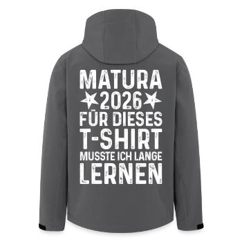 T-shirt Matura 2026 indiquant la remise des diplômes de longue durée d’apprentissage - Veste softshell homme en polyester recyclé Stanley/Stella - charbon - Dos - AI Model Male 185 light (185cm)