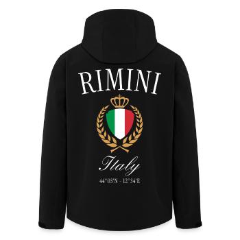 Rimini Italien Wappen Krone – Reise Souvenir - Recycelte Männer Softshell-Jacke von Stanley/Stella - Schwarz - Hinten - AI Model Male 185 light (185cm)