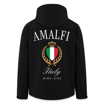 Amalfi Italy Coat of Arms Crown – Travel Souvenir - Men’s Recycled Softshell Jacket by Stanley/Stella - black - Back - AI Model Male 185 light (185cm)
