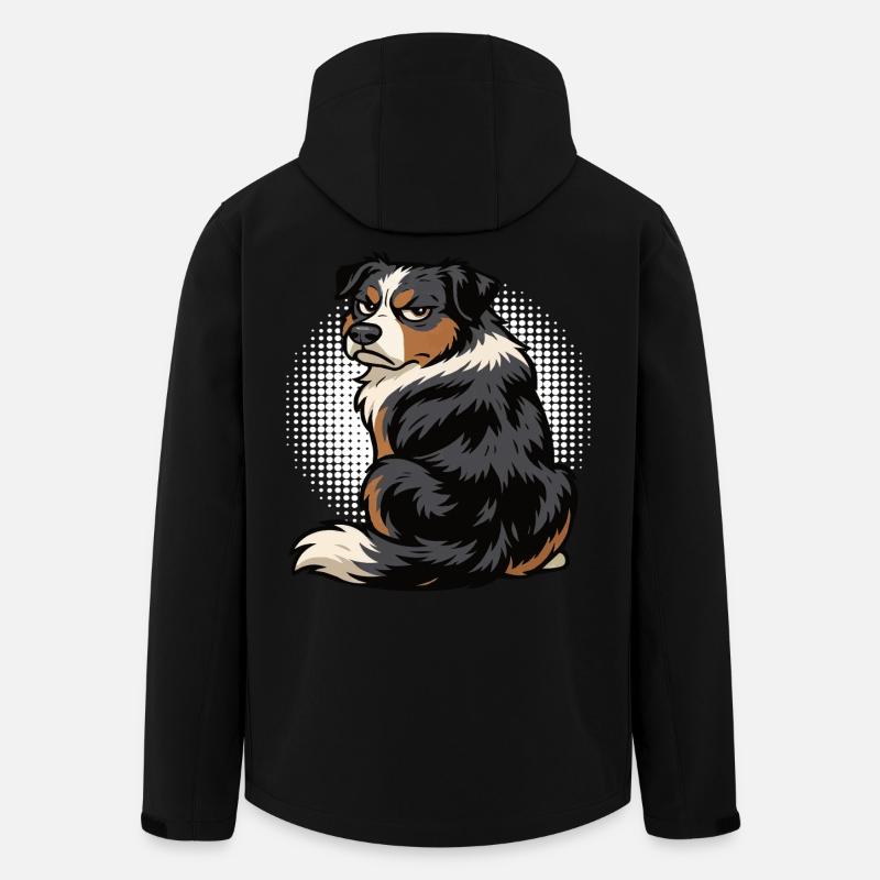 Berger australien Aussie Aussie Propriétaires Aussies - Veste softshell homme en polyester recyclé Stanley/Stella - noir