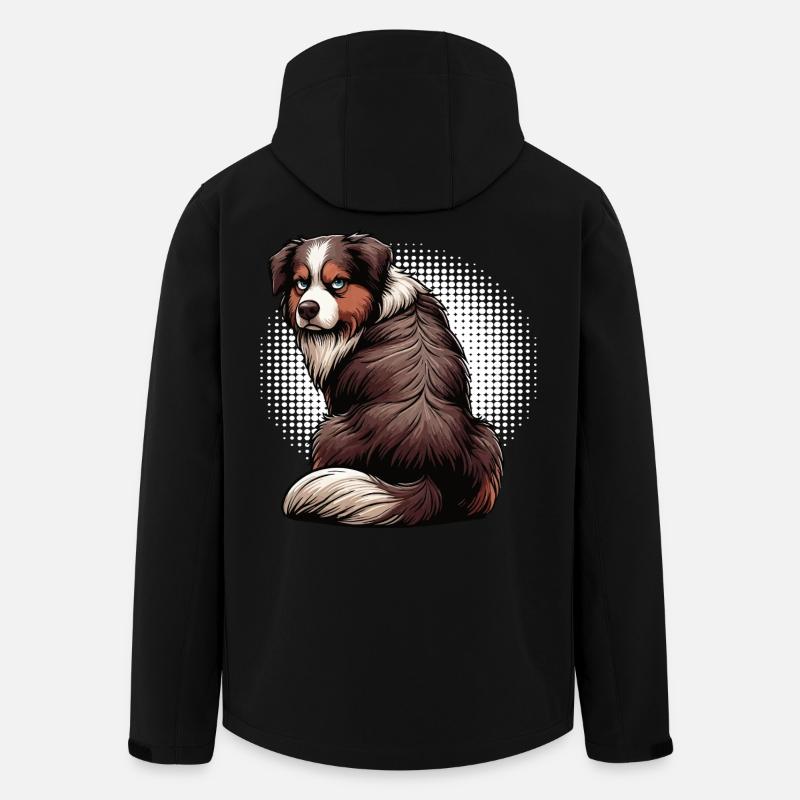 Berger australien Aussie Aussie Propriétaires Aussies - Veste softshell homme en polyester recyclé Stanley/Stella - noir