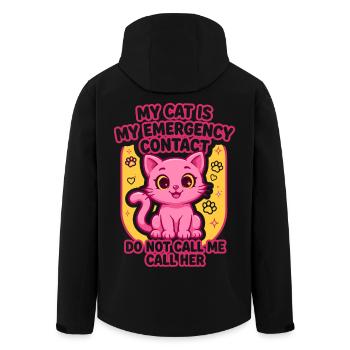 My Cat Is My Emergency Contact - Men’s Recycled Softshell Jacket by Stanley/Stella - black - Back - AI Model Male 185 light (185cm)