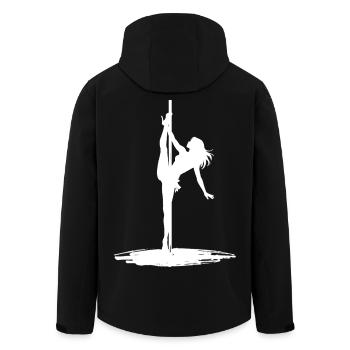 Pole Dance Silhouette – Aesthetic Art - Men’s Recycled Softshell Jacket by Stanley/Stella - black - Back - AI Model Male 185 light (185cm)