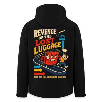 Revenge of the Lost Baggage - Men’s Recycled Softshell Jacket by Stanley/Stella - black - Back - AI Model Male 185 light (185cm)