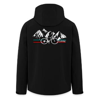 Road Bike Cycling Retro Mountains - Men’s Recycled Softshell Jacket by Stanley/Stella - black - Back - AI Model Male 185 light (185cm)