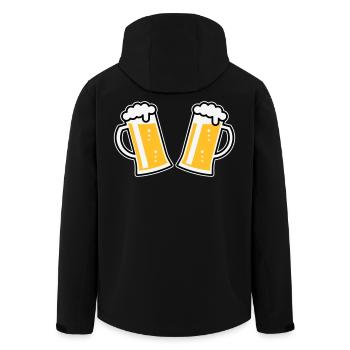 2 Maßkrüge Prosten (Bier / Bierseidel / 3C) - Recycelte Männer Softshell-Jacke von Stanley/Stella - Schwarz - Hinten - AI Model Male 185 light (185cm)