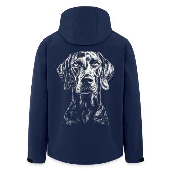 Weimaraner Portrait Jagdhund Jagdhunde Hunde - Recycelte Männer Softshell-Jacke von Stanley/Stella - Navy - Hinten - AI Model Male 185 light (185cm)