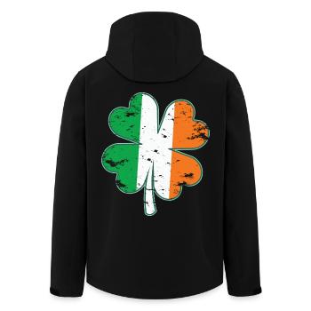 St. Patrick’s Day Gift Shamrock Ireland Flag Irish - Men’s Recycled Softshell Jacket by Stanley/Stella - black - Back - AI Model Male 185 light (185cm)