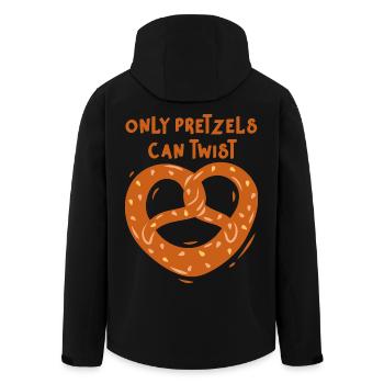 Brezeln Brezel lustig - Recycelte Männer Softshell-Jacke von Stanley/Stella - Schwarz - Hinten - AI Model Male 185 light (185cm)