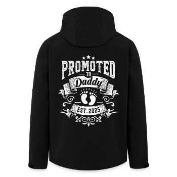 Promoted to dad set for 2025 - Men’s Recycled Softshell Jacket by Stanley/Stella - black - Back - AI Model Male 185 light (185cm)