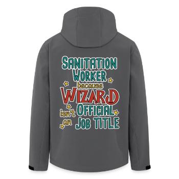 Assistant d’assainissement - Veste softshell homme en polyester recyclé Stanley/Stella - charbon - Dos - AI Model Male 185 light (185cm)