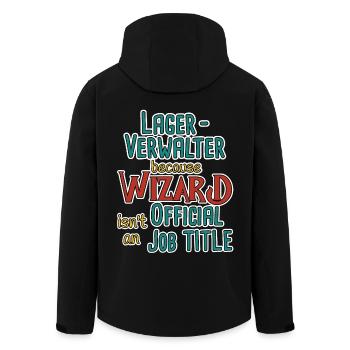 Lagerverwalter Wizard - Recycelte Männer Softshell-Jacke von Stanley/Stella - Schwarz - Hinten - AI Model Male 185 light (185cm)