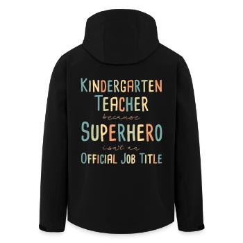 Kindergarten teacher Superhero - Recycelte Männer Softshell-Jacke von Stanley/Stella - Schwarz - Hinten - AI Model Male 185 light (185cm)